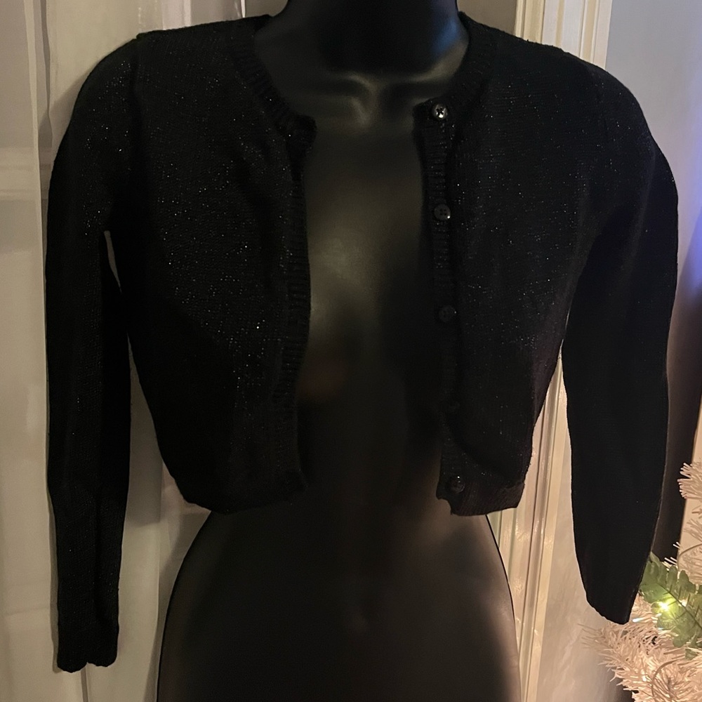 Girls 7/8 subtle sparkle Childrens Place Girls Sweater Cardigan long sleeve EUC